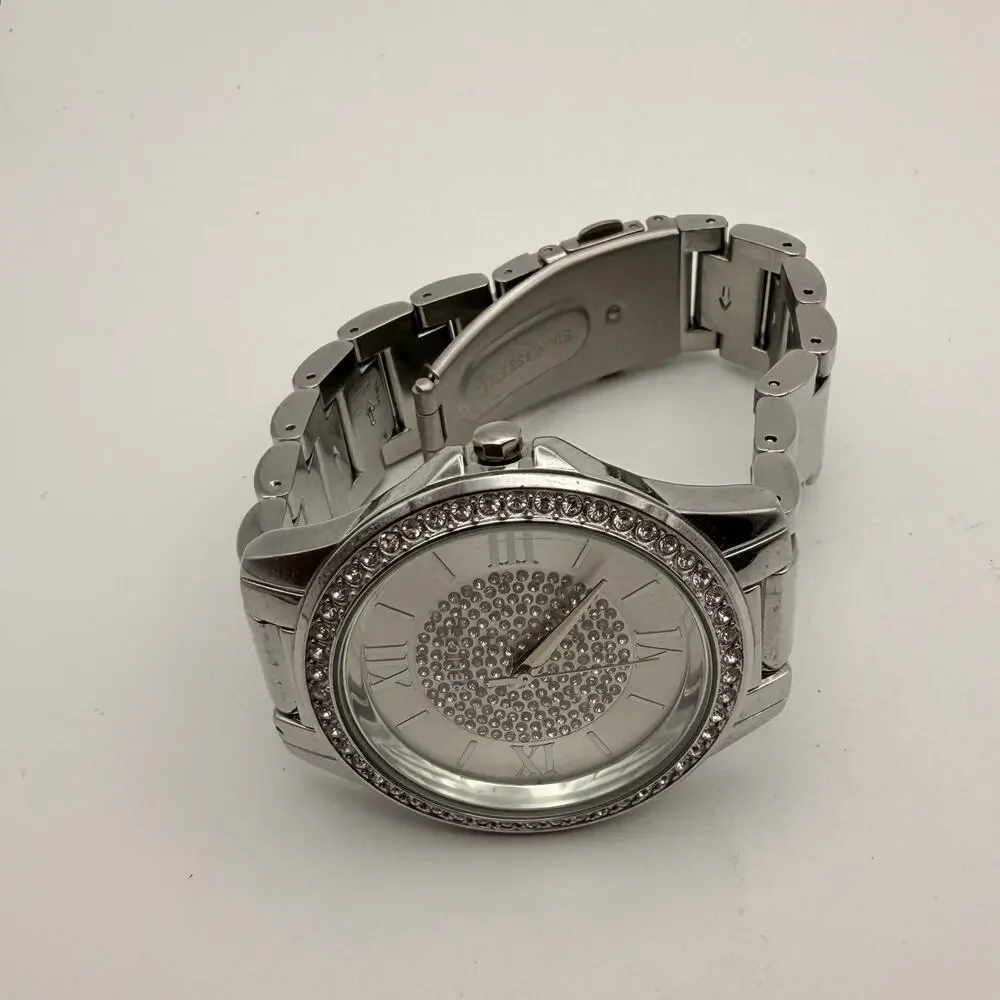 Relic by Fossil Karsen Crystal Accent Silver-Tone Watch Working New Battery
